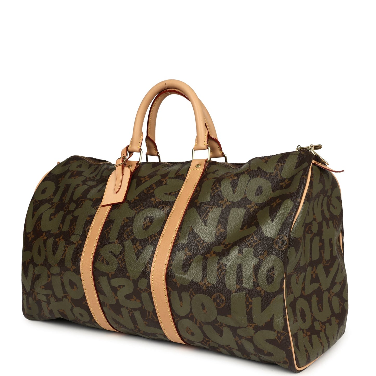 Vintage Louis Vuitton x Stephen Sprouse Keepall 50 Khaki Graffiti Gold Hardware