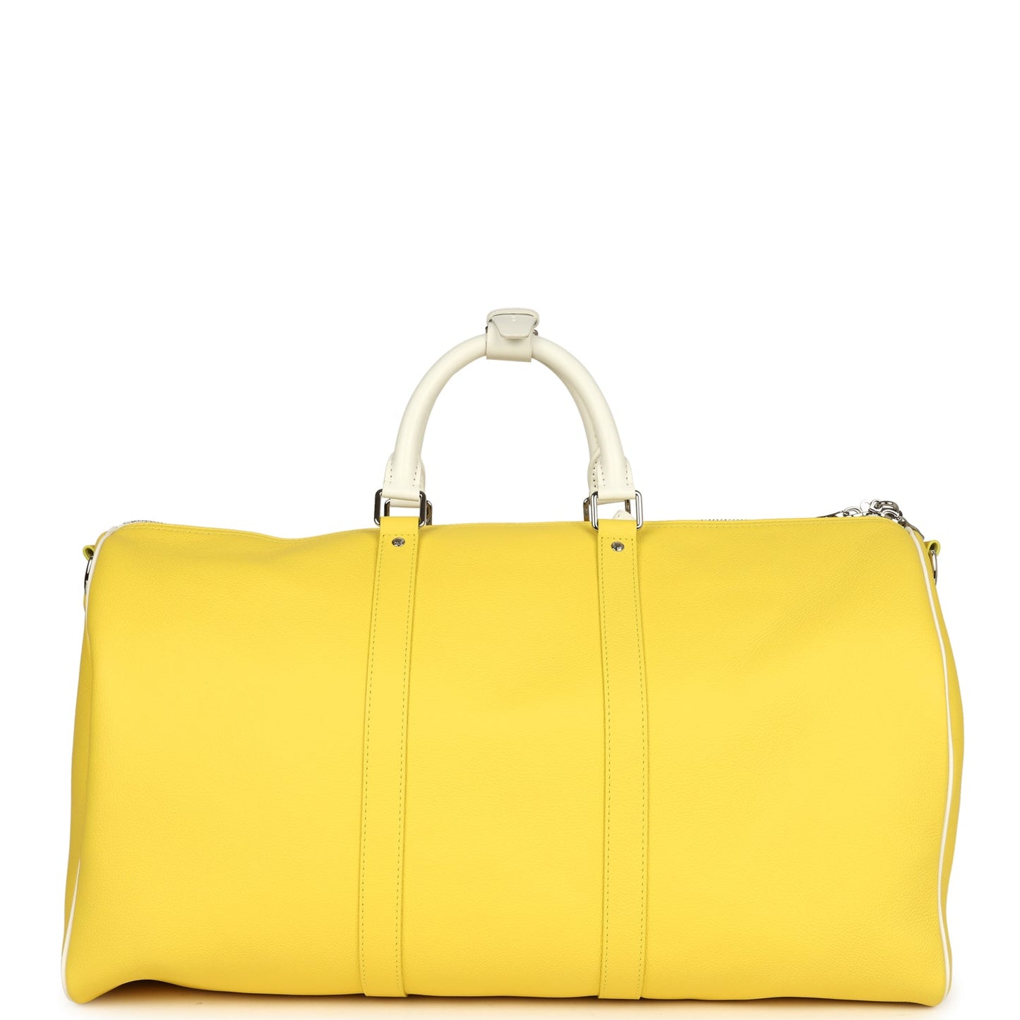 Louis Vuitton X Virgil Abloh Everyday Keepall Bandouliere 50 Yellow Leather Silver Hardware