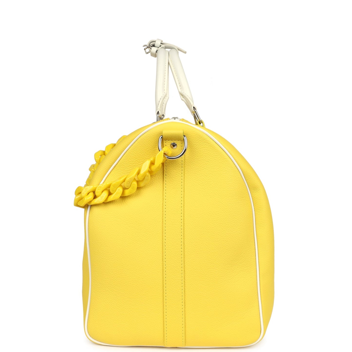 Louis Vuitton X Virgil Abloh Everyday Keepall Bandouliere 50 Yellow Leather Silver Hardware