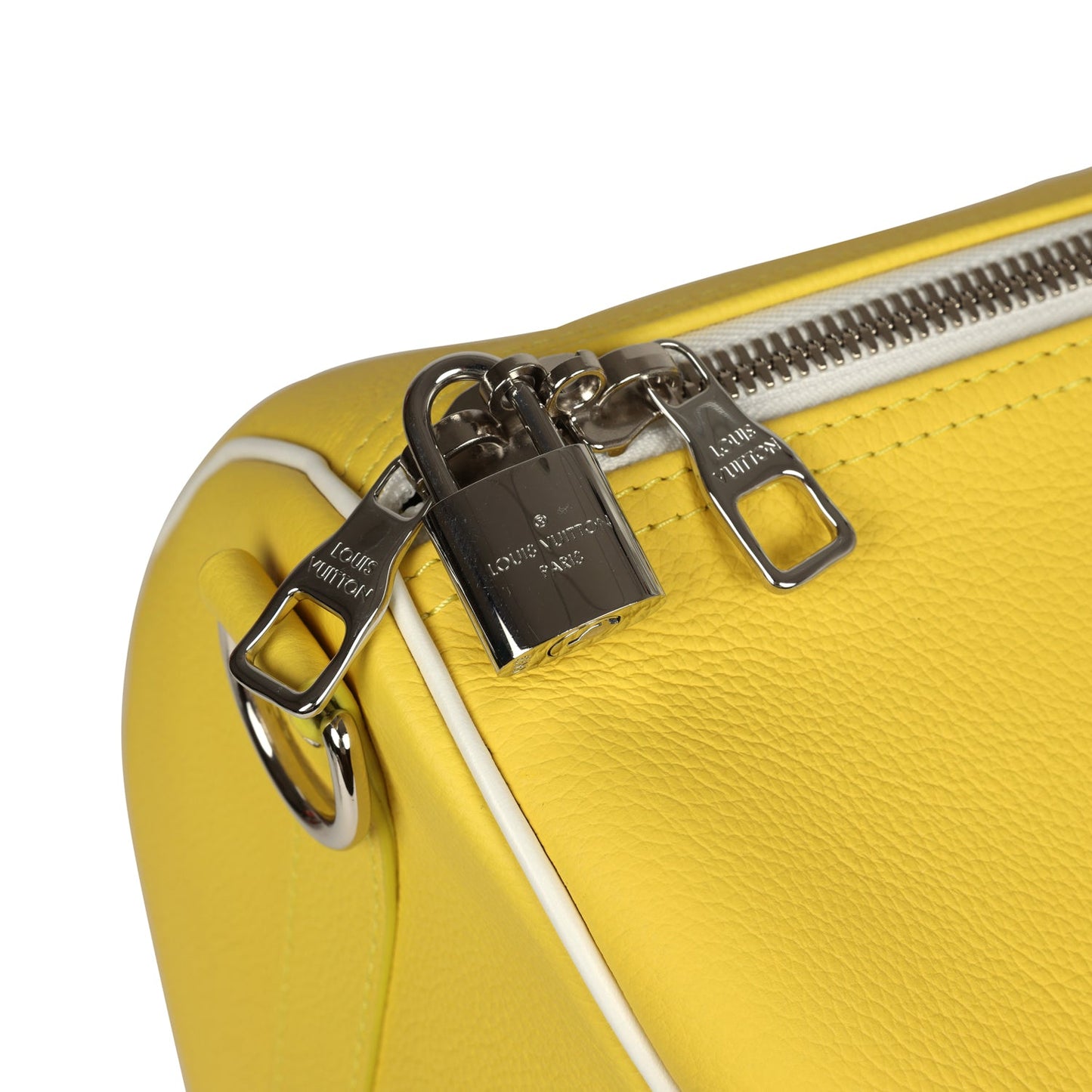 Louis Vuitton X Virgil Abloh Everyday Keepall Bandouliere 50 Yellow Leather Silver Hardware