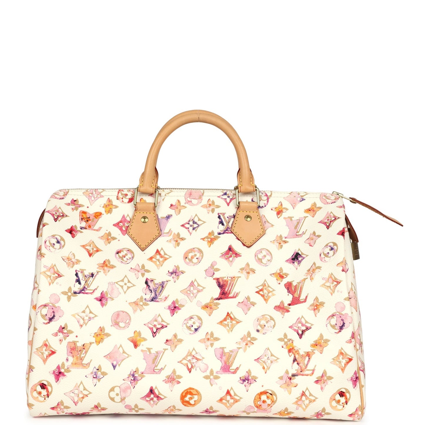 Pre-owned Louis Vuitton x Richard Prince Speedy 35 White Watercolor Aquarelle Monogram