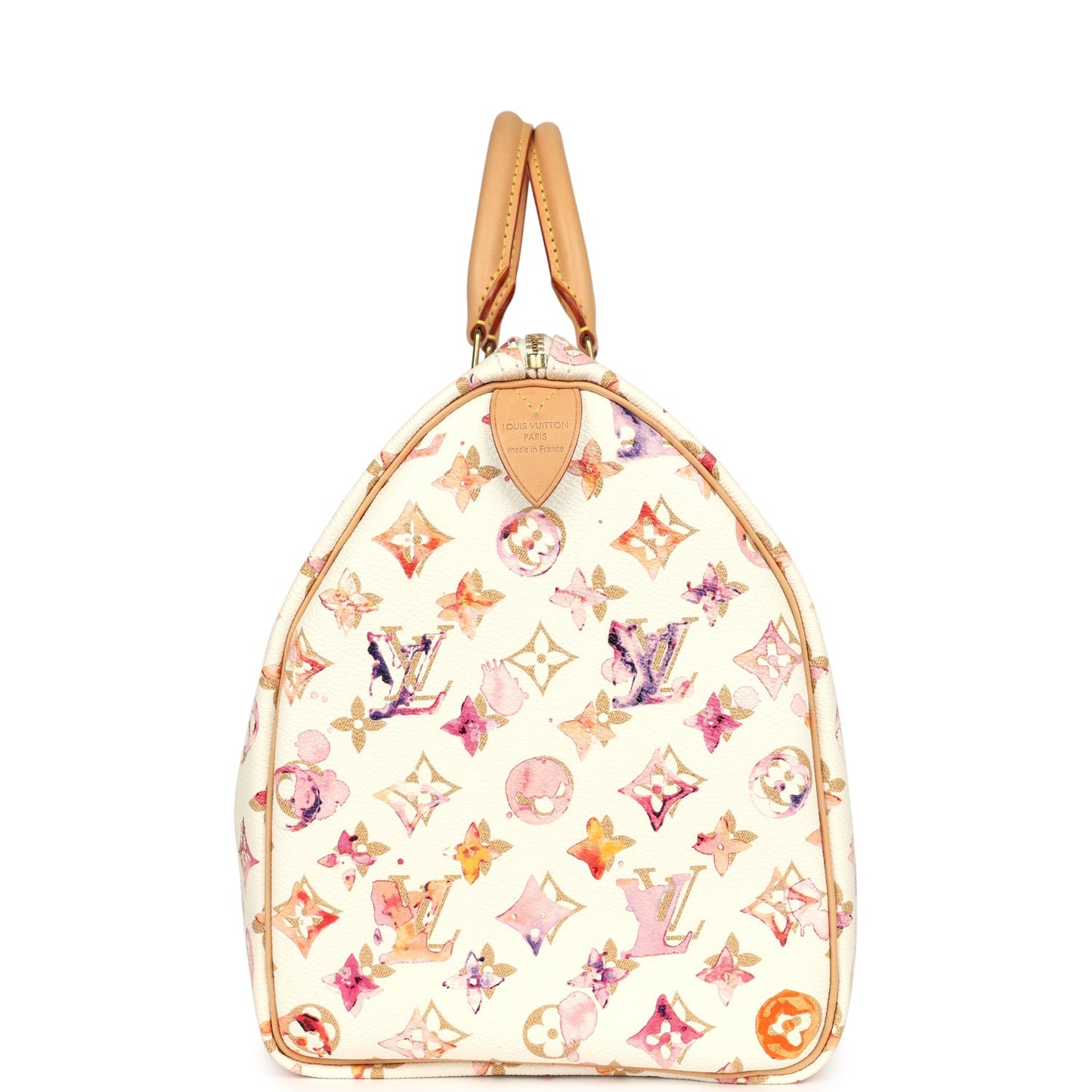 Pre-owned Louis Vuitton x Richard Prince Speedy 35 White Watercolor Aquarelle Monogram