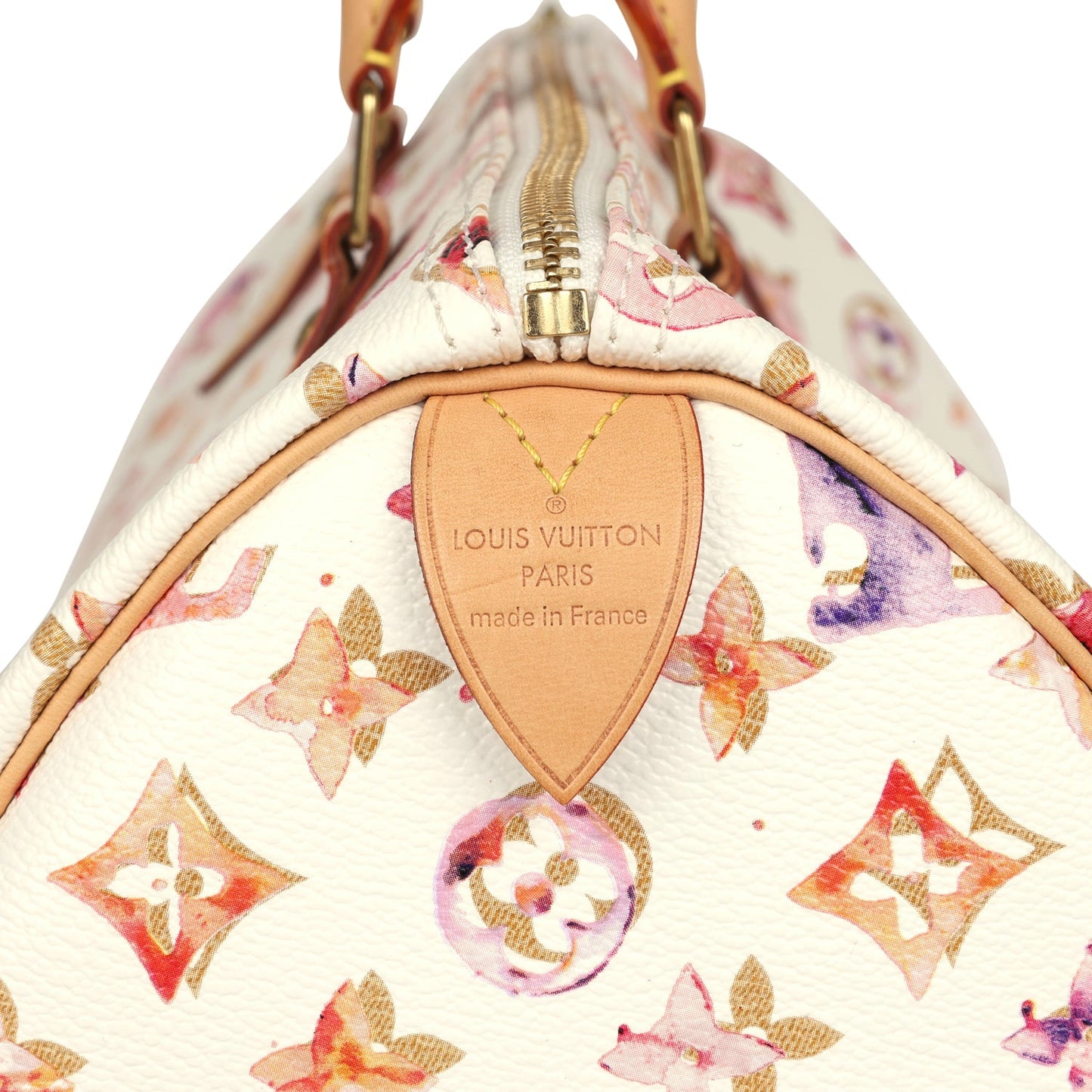 Pre-owned Louis Vuitton x Richard Prince Speedy 35 White Watercolor Aquarelle Monogram