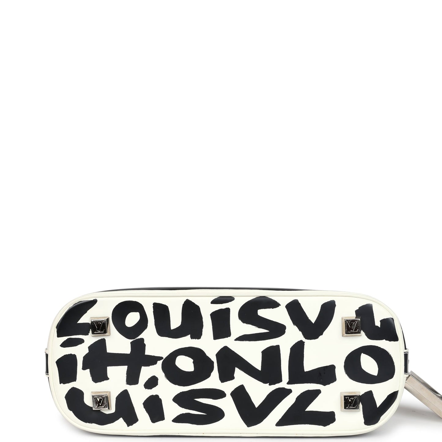 Vintage Louis Vuitton x Stephen Sprouse Graffiti Alma MM Black and White Leather Silver Hardware