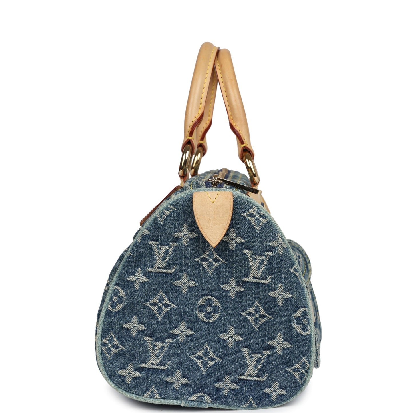 Vintage Louis Vuitton Neo Speedy Blue Denim Monogram Gold Hardware