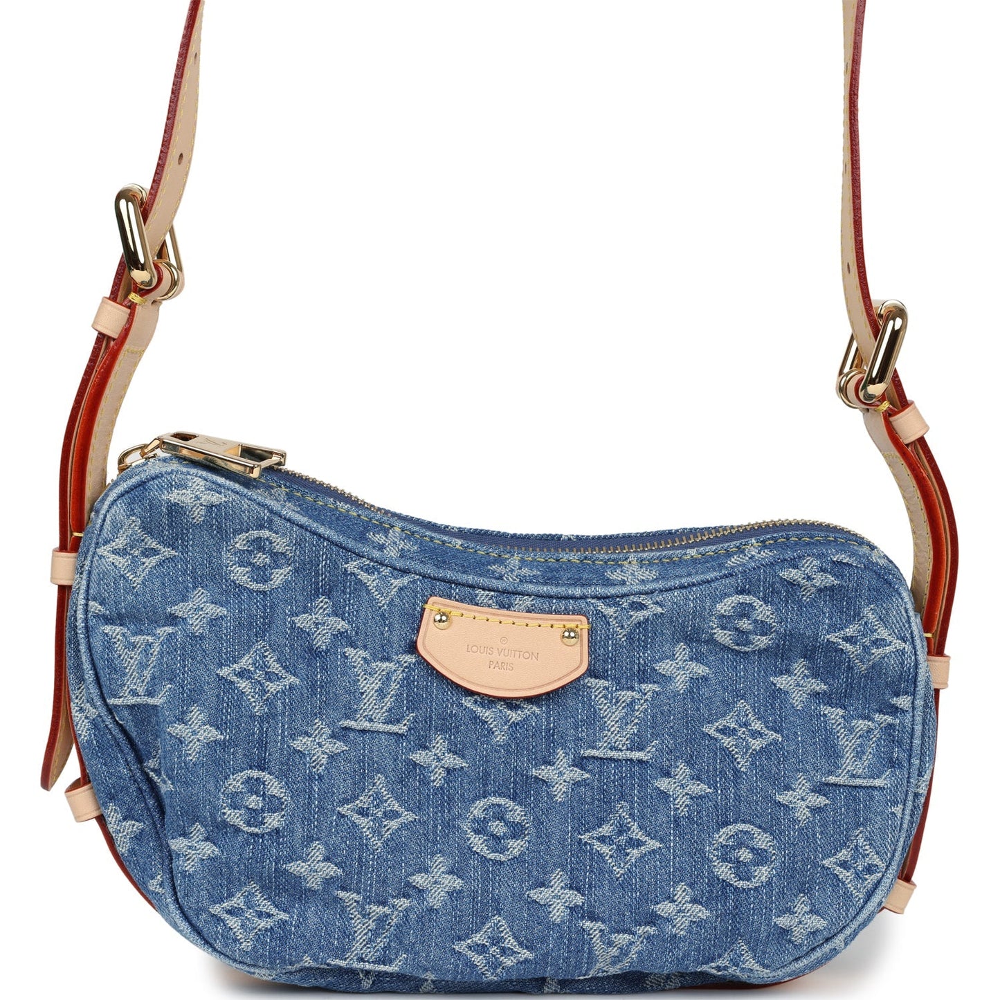 Louis Vuitton Croissant MM Blue Monogram Denim Gold Hardware