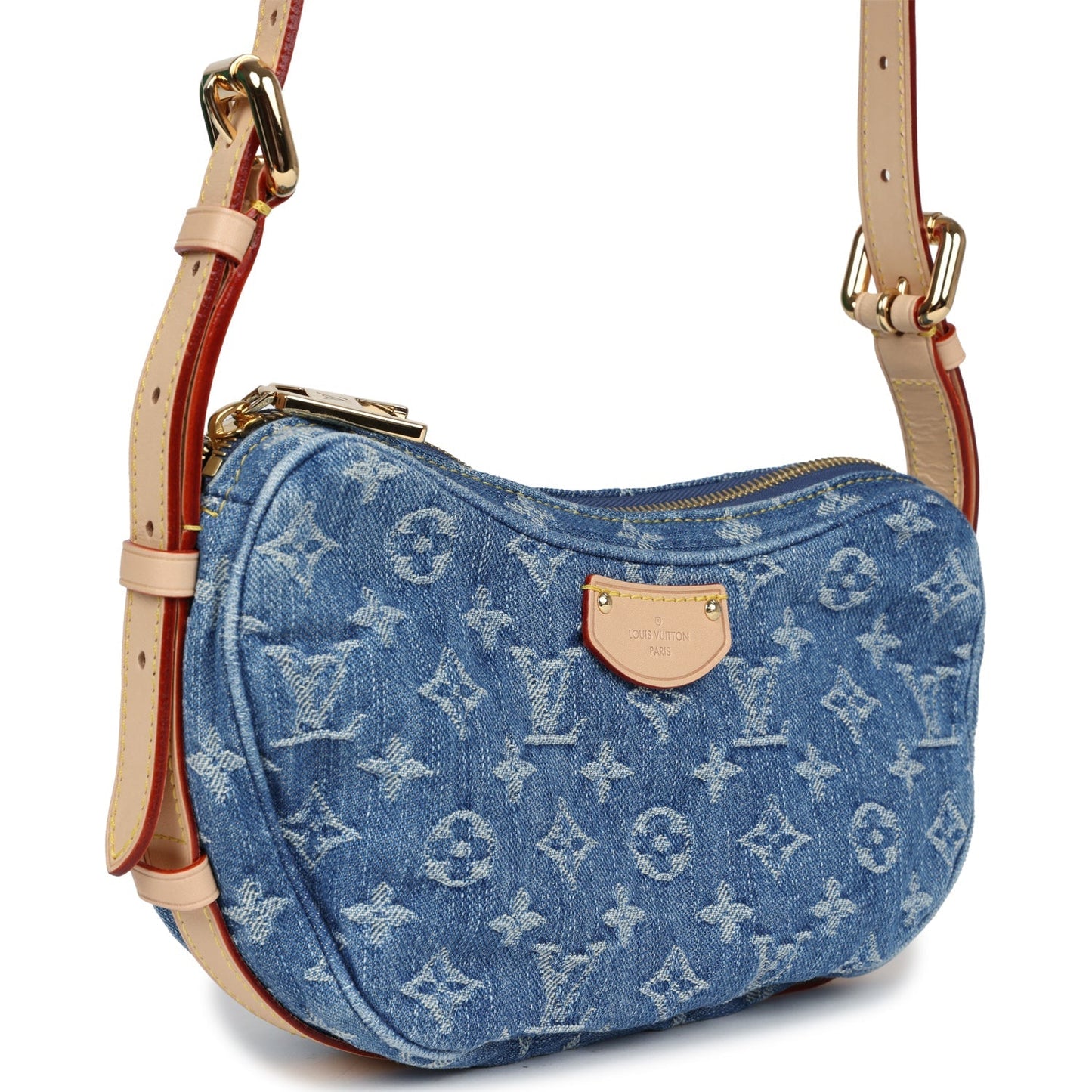 Louis Vuitton Croissant MM Blue Monogram Denim Gold Hardware