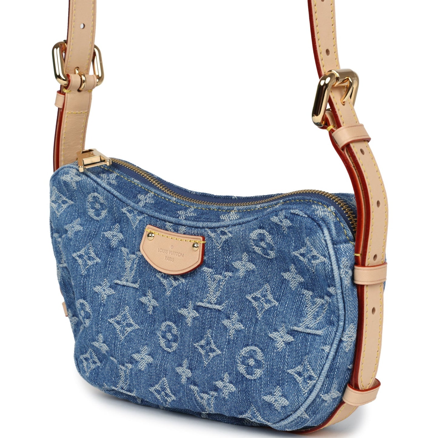 Louis Vuitton Croissant MM Blue Monogram Denim Gold Hardware