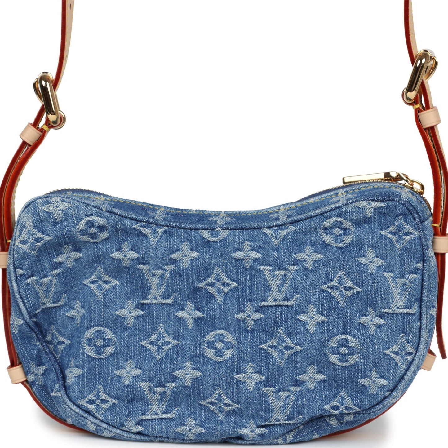 Louis Vuitton Croissant MM Blue Monogram Denim Gold Hardware