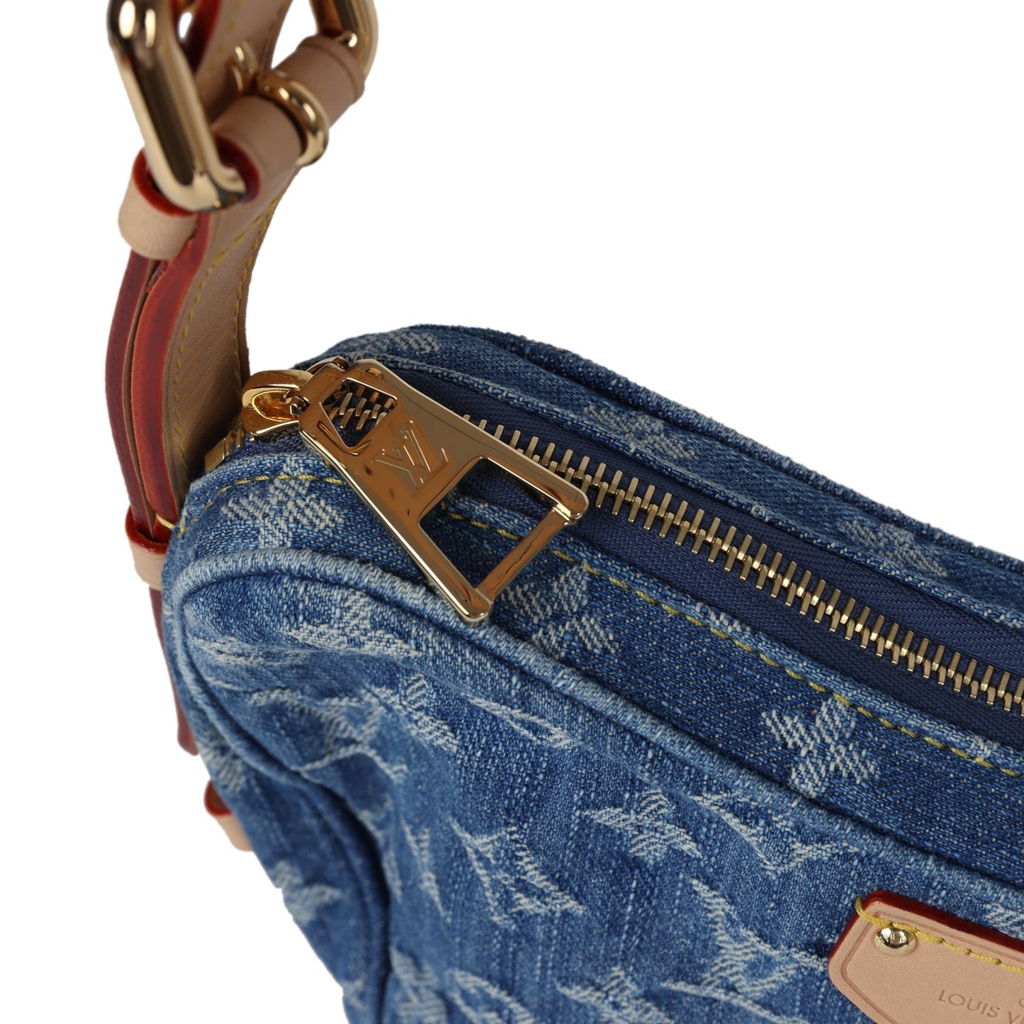 Louis Vuitton Croissant MM Blue Monogram Denim Gold Hardware