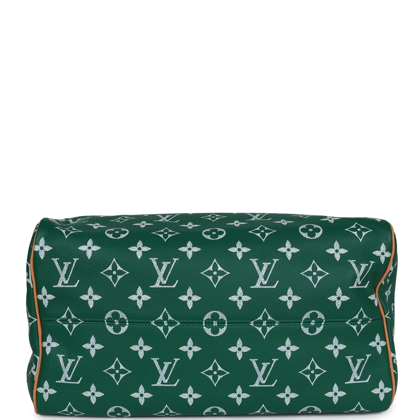 Louis Vuitton P9 Speedy Bandouliere 40 Green Monogram Grained Calfskin Gold Hardware