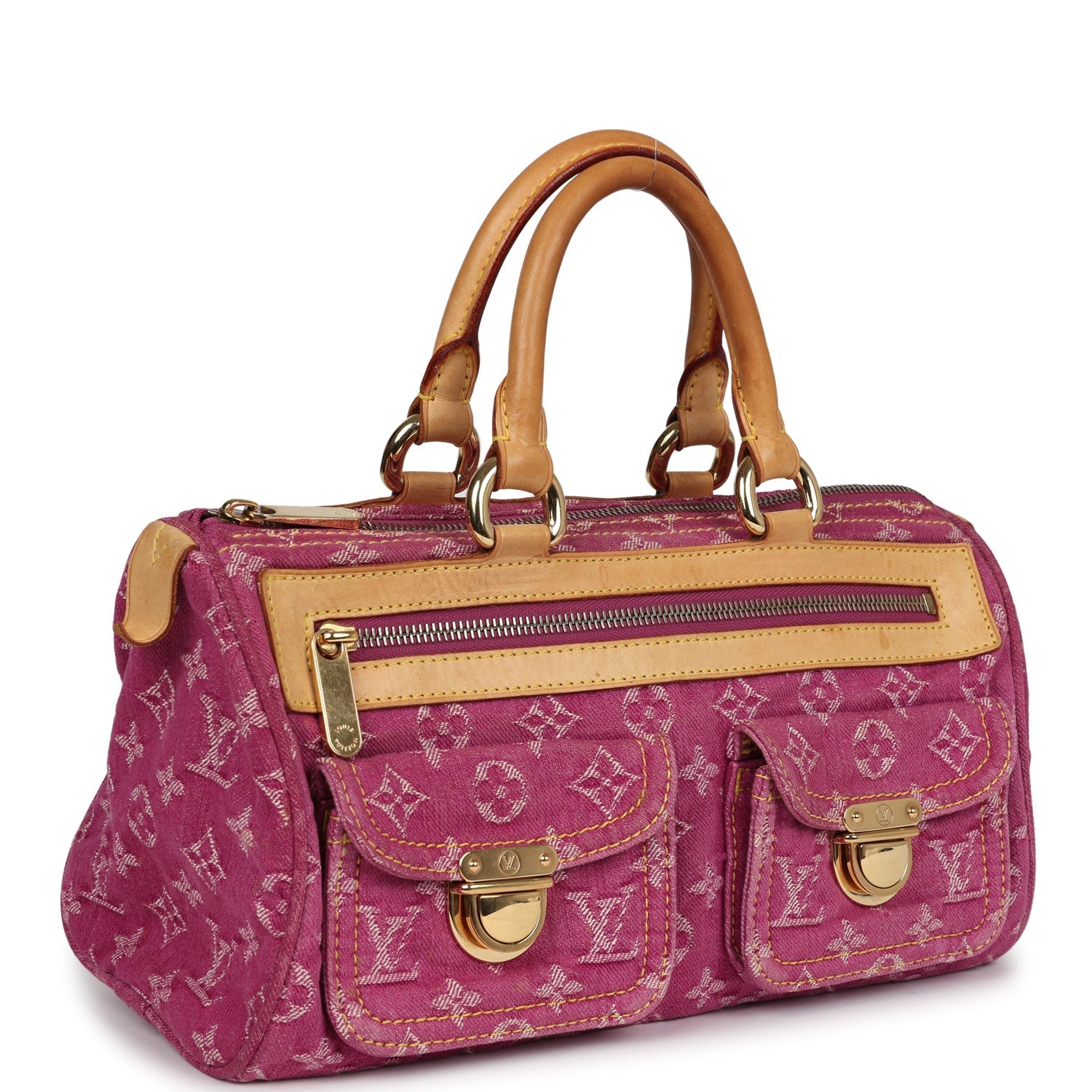 Vintage Louis Vuitton Neo Speedy Pink Denim Monogram Gold Hardware - Bob Flawless Skincare 