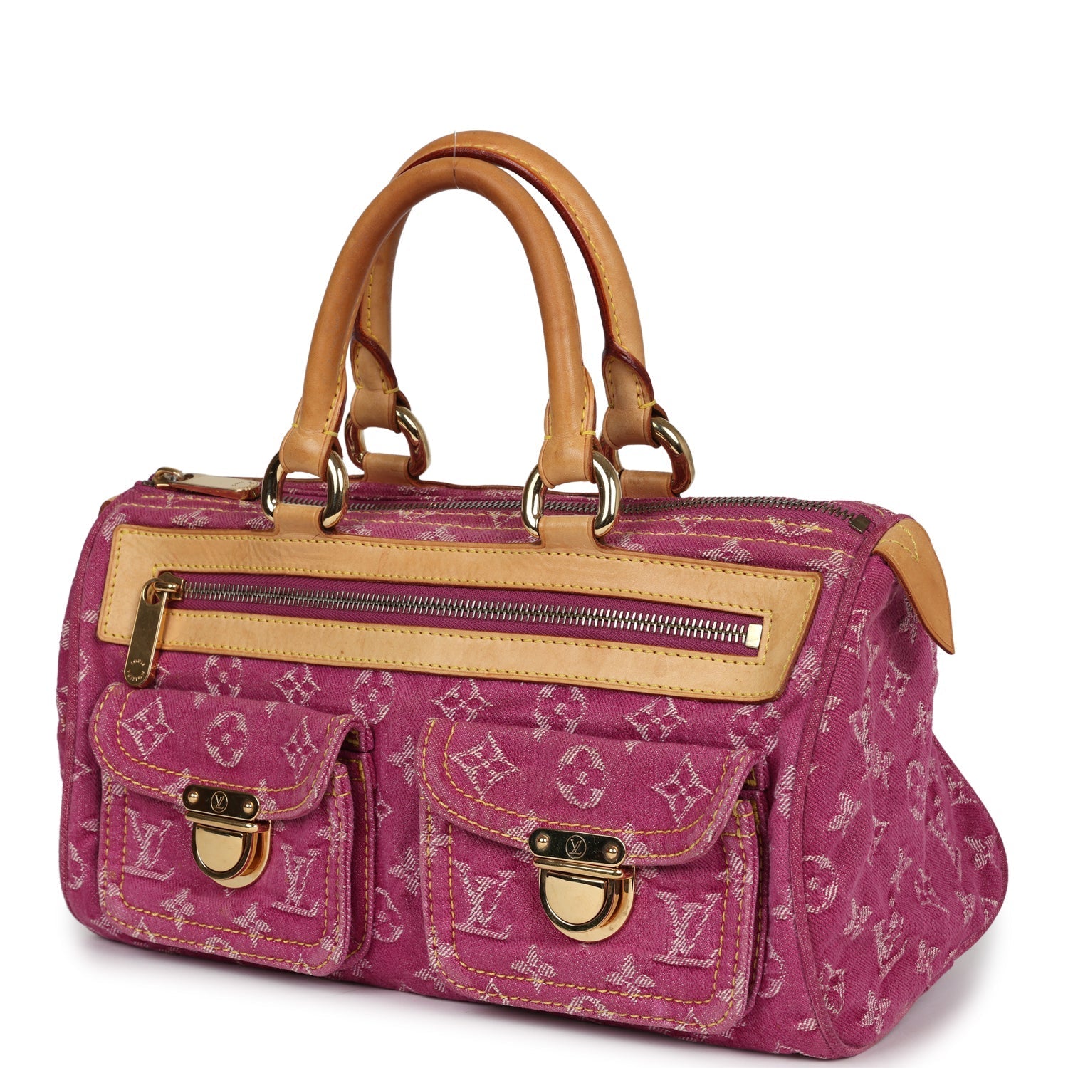 Vintage Louis Vuitton Neo Speedy Pink Denim Monogram Gold Hardware - Bob Flawless Skincare 