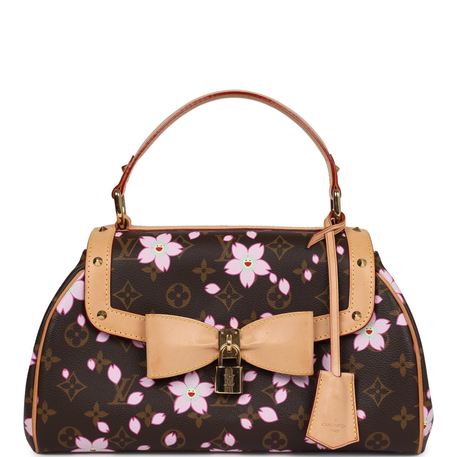 Vintage Louis Vuitton x Takashi Murakami Brown Monogram Cherry Blossom Sac Retro Gold Hardware - Bob Flawless Skincare 