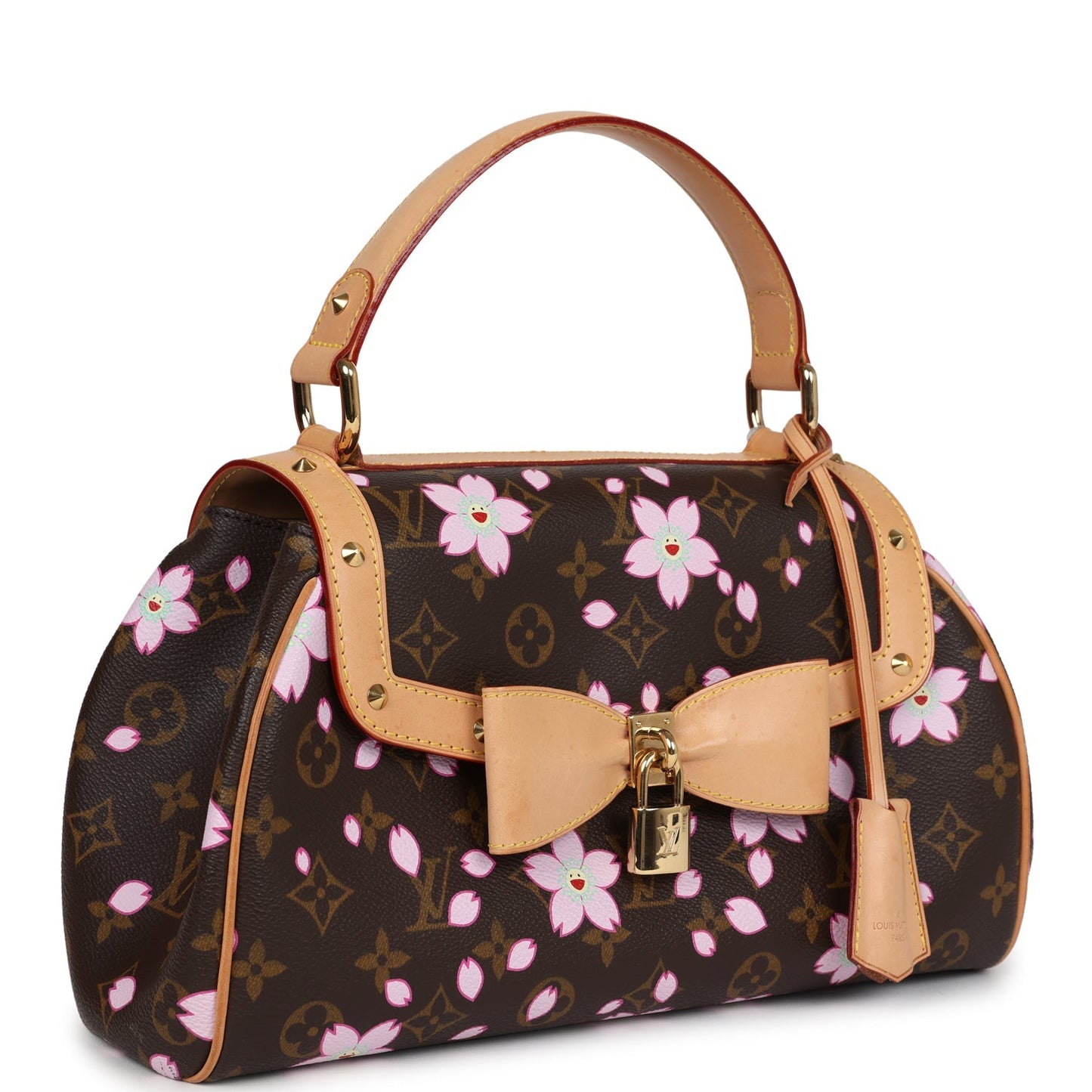 Vintage Louis Vuitton x Takashi Murakami Brown Monogram Cherry Blossom Sac Retro Gold Hardware - Bob Flawless Skincare 