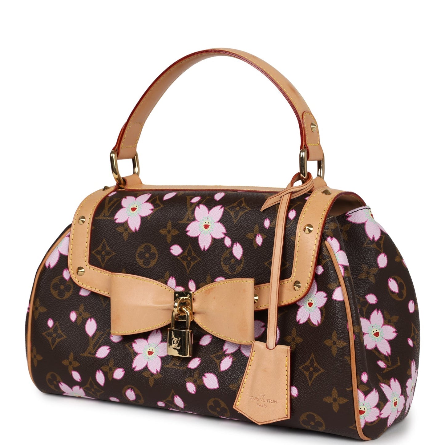 Vintage Louis Vuitton x Takashi Murakami Brown Monogram Cherry Blossom Sac Retro Gold Hardware - Bob Flawless Skincare 