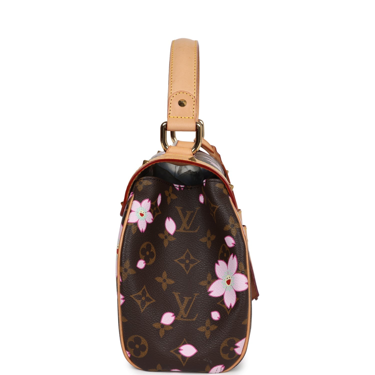 Vintage Louis Vuitton x Takashi Murakami Brown Monogram Cherry Blossom Sac Retro Gold Hardware - Bob Flawless Skincare 