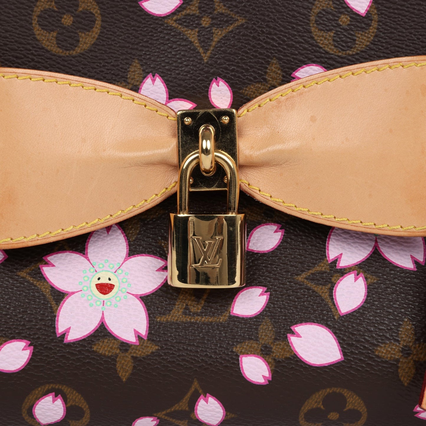 Vintage Louis Vuitton x Takashi Murakami Brown Monogram Cherry Blossom Sac Retro Gold Hardware - Bob Flawless Skincare 