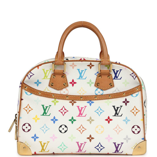 Vintage Louis Vuitton White Multicolor Monogram Trouville Gold Hardware - Bob Flawless Skincare 