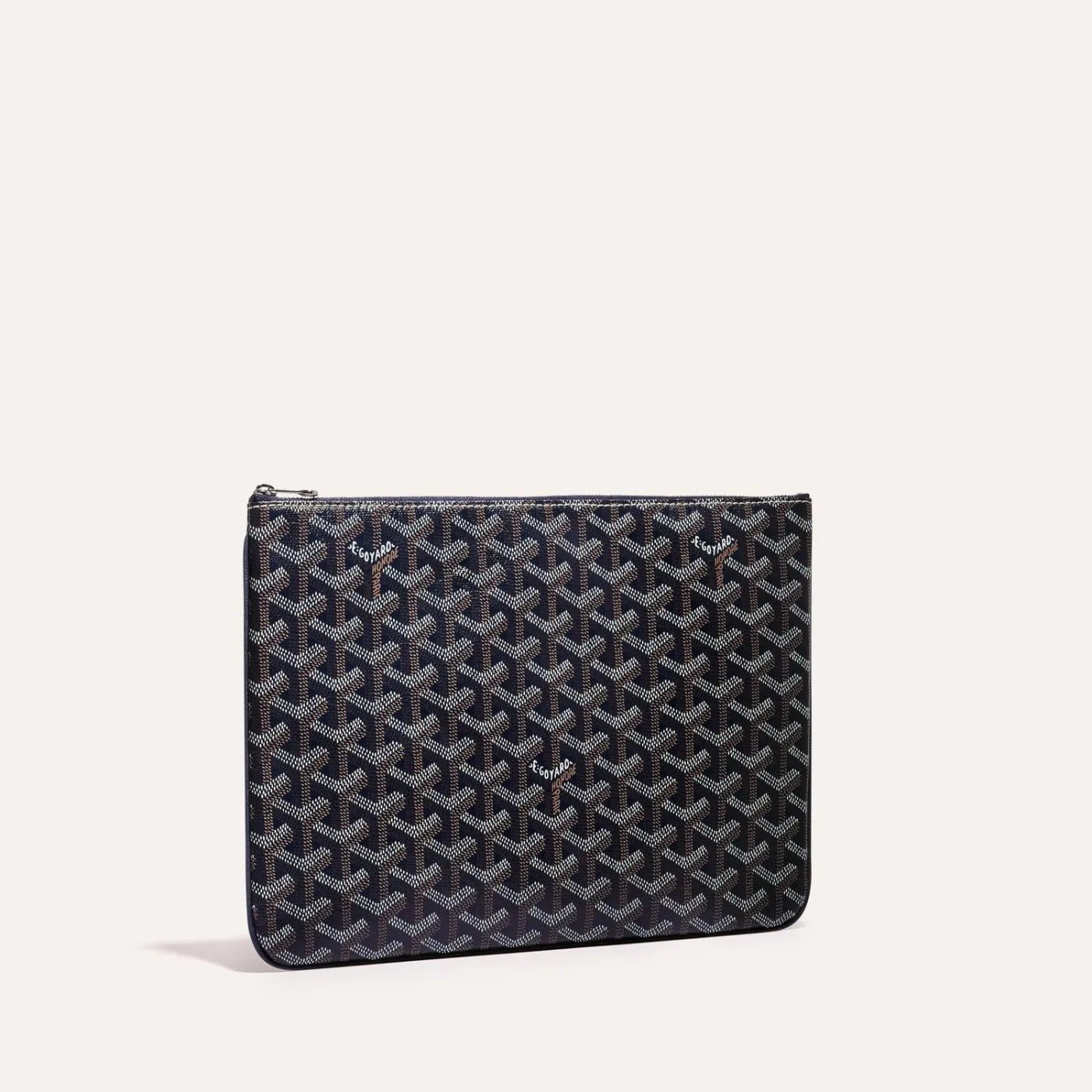 Goyard Goyardine Black Senat MM Clutch Palladium Hardware