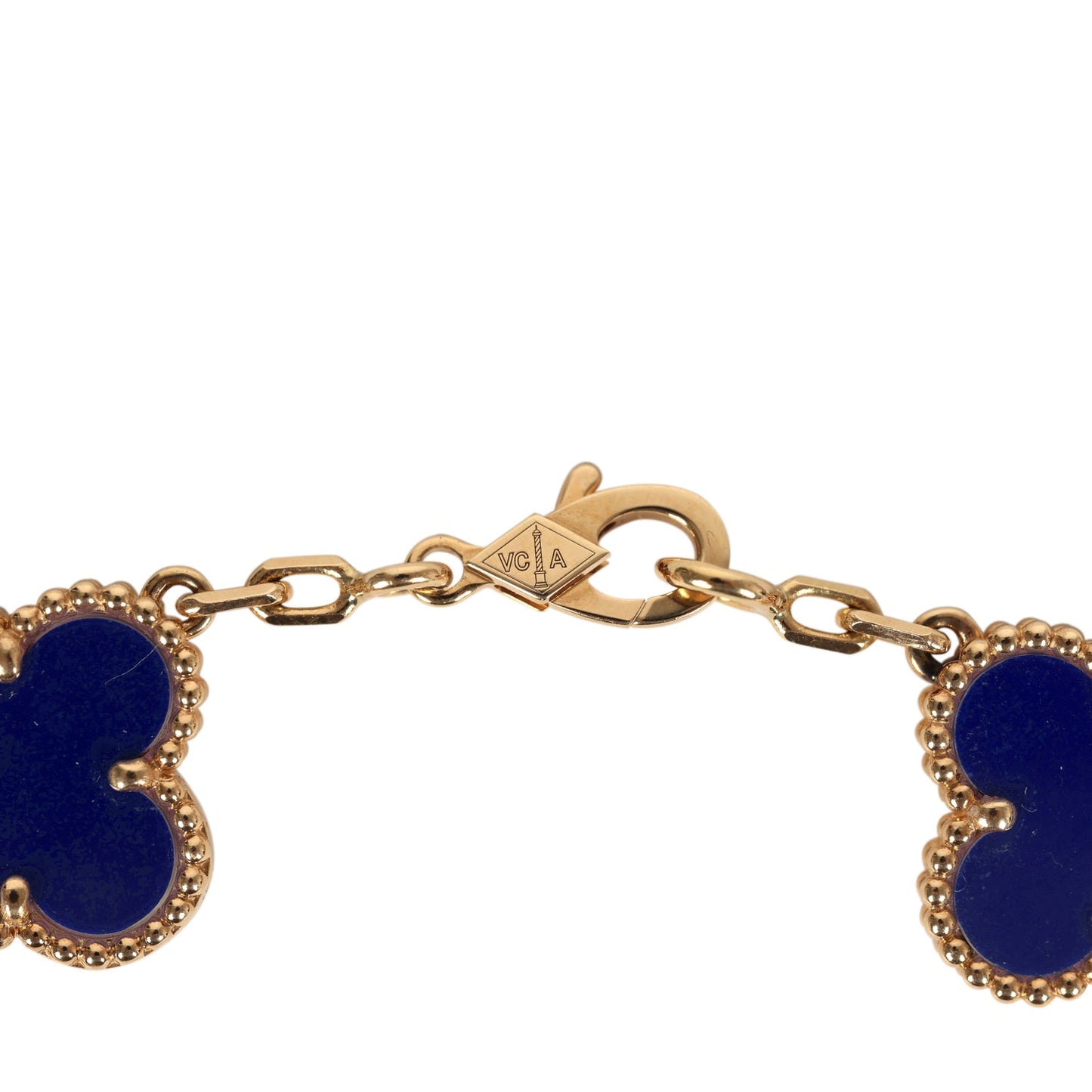 Van Cleef & Arpels Limited Edition "Vendome" Vintage Alhambra Diamond Bracelet and Blue Sevres Porcelain