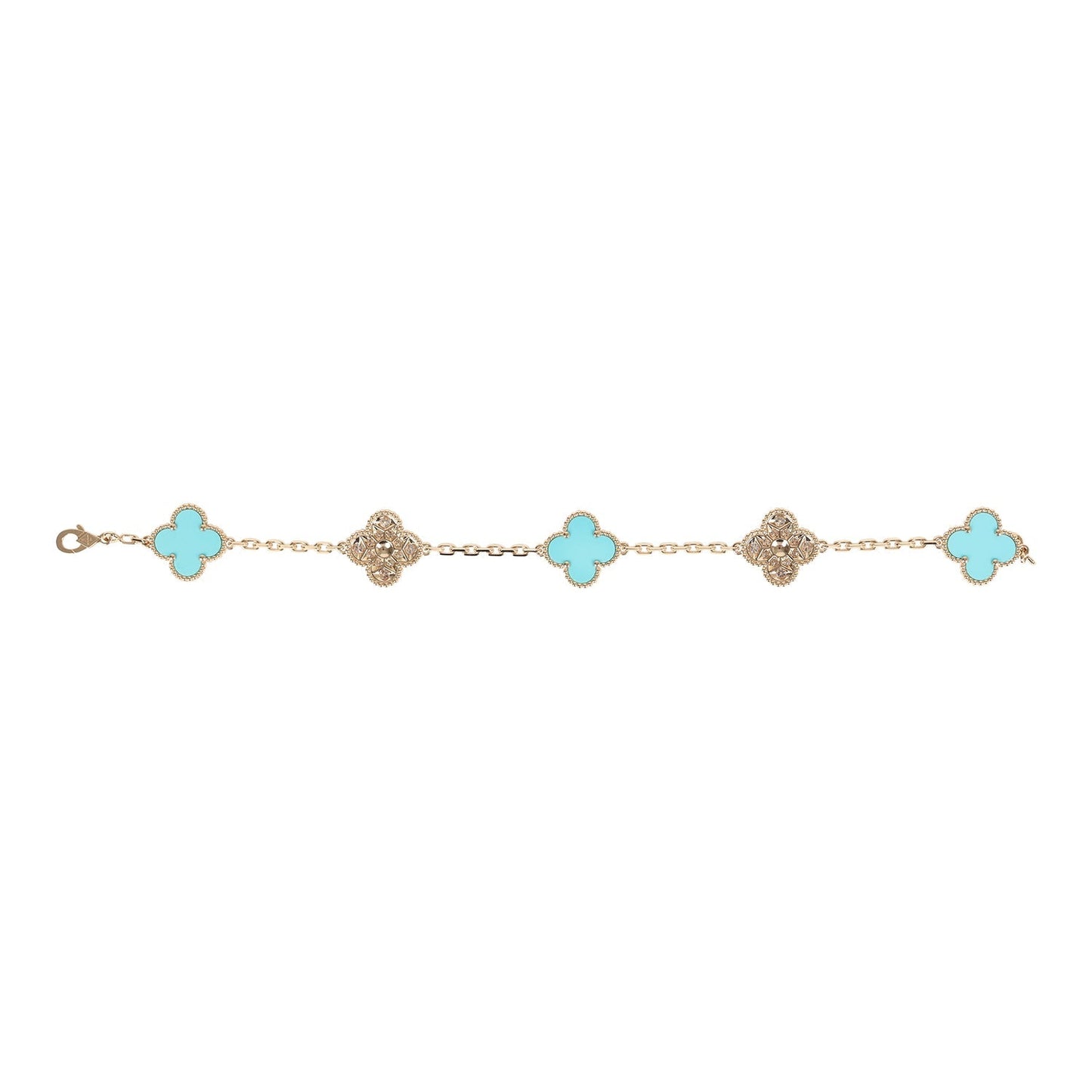 Copy of Van Cleef & Arpels Vintage Alhambra Diamond and Turquoise Bracelet - Bob Flawless Skincare 