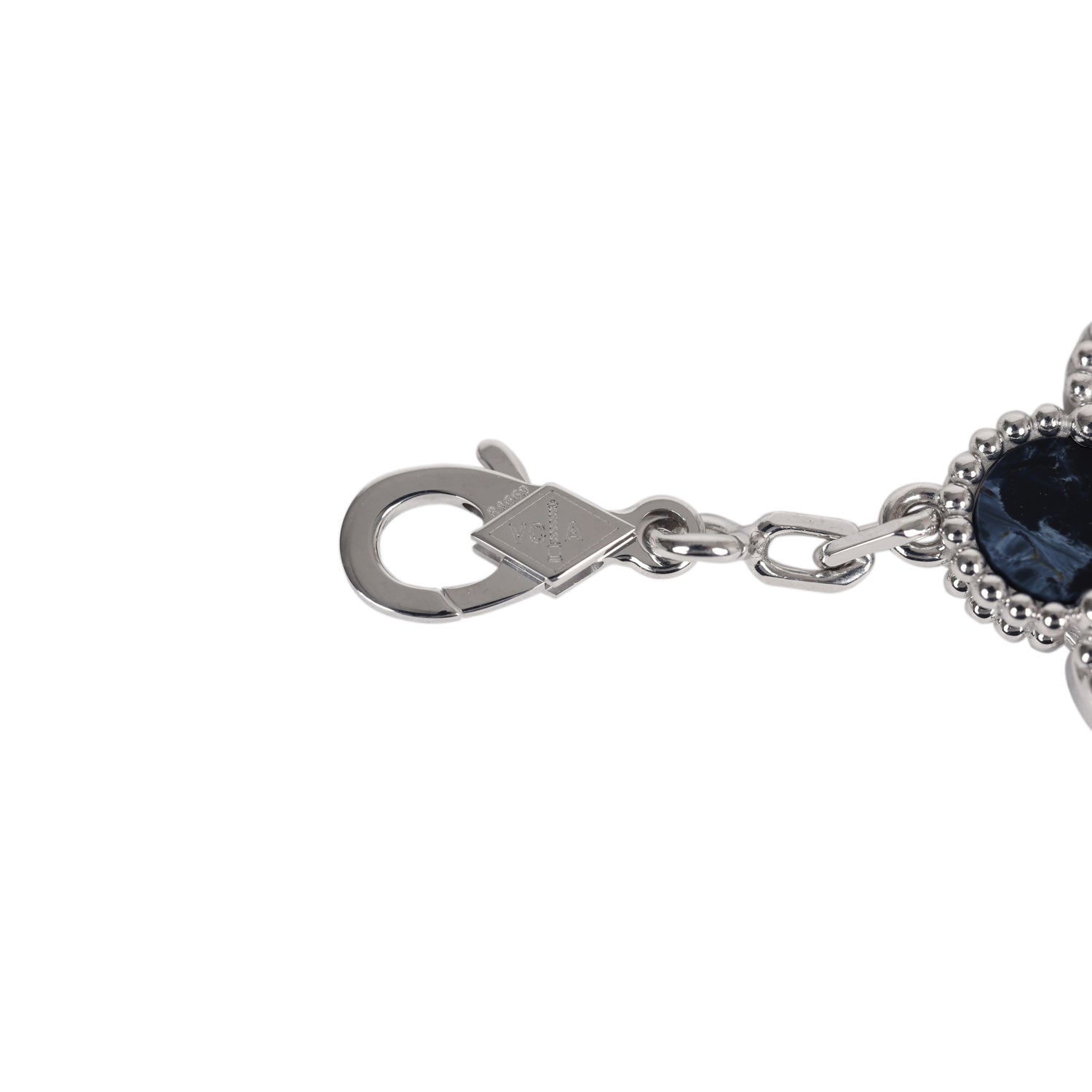 Van Cleef & Arpels Vintage Alhambra 5 Motif Bracelet 18K White Gold & Pietersite - Bob Flawless Skincare 