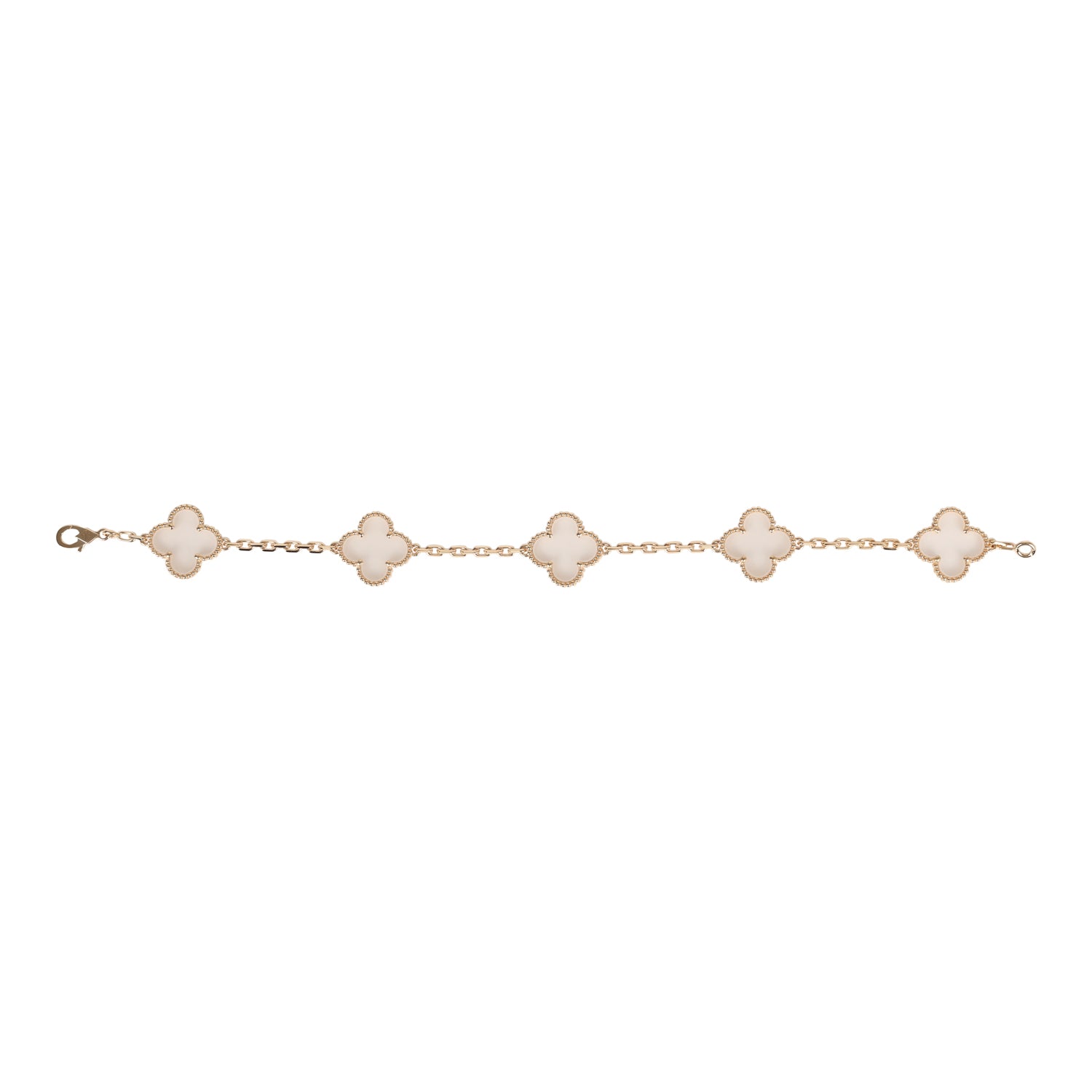 Van Cleef & Arpels Vintage Alhambra Rock Candy Crystal Bracelet 5 Motifs Yellow Gold - Bob Flawless Skincare 